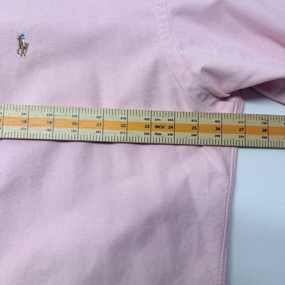 Polo Ralph Lauren Mens Blake Oxford Shirt Pink Long Sleeve Button Down Large